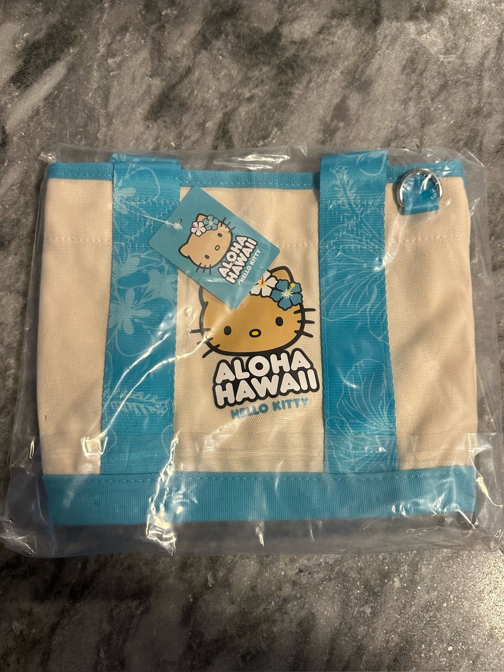 ALOHA HELLO KITTY BLUE MINI CANVAS TOTE BAG  ABC Stores SANRIO Exclusive